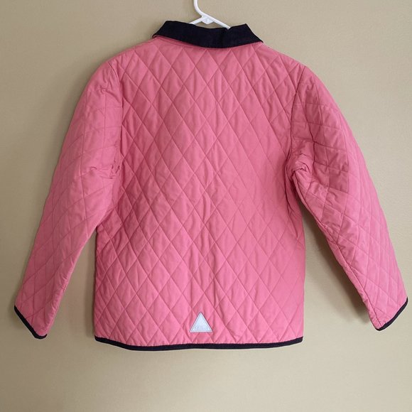 LL Bean pink corduroy girl quilted button jacket - Picture 2 of 8